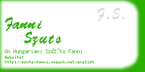 fanni szuts business card